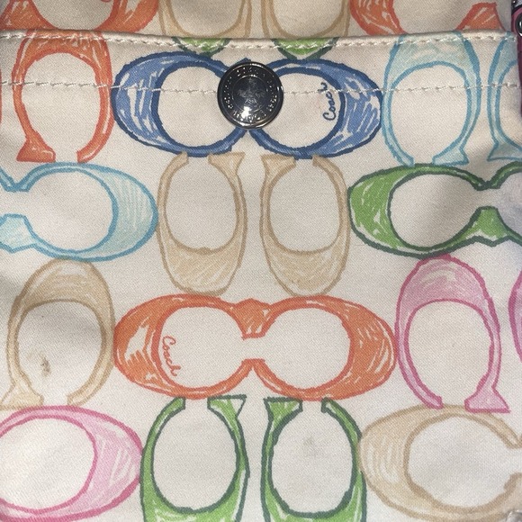 Coach Signature C Pastel Rainbow Scribble Swingpack Crossbody Bag Purse Y2K - Picture 2 of 14